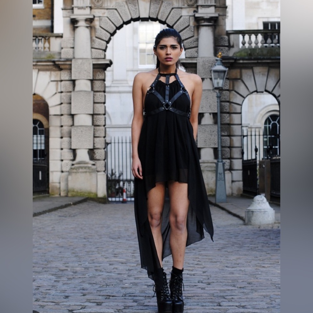 UNIF Harness Dress Black Halloween Party Goth